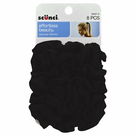 SCUNCI Twisters Black Mixed Textured, 8PK 770231